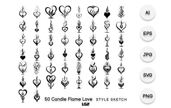 Download Candle Flame Love Element Draw Black - Flame Collection