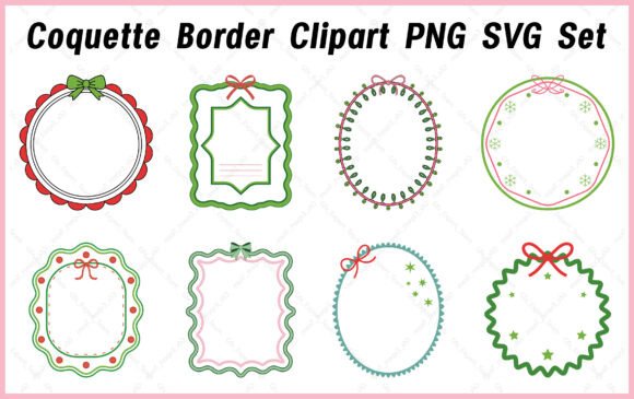 Download Coquette Bow Border Clipart PNG Bundle - Coquette bow border Collection