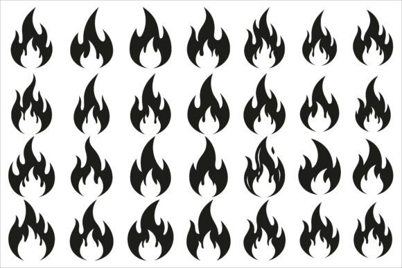 Download Bold Black Fire Flame Icon Vector Art - Flame Collection