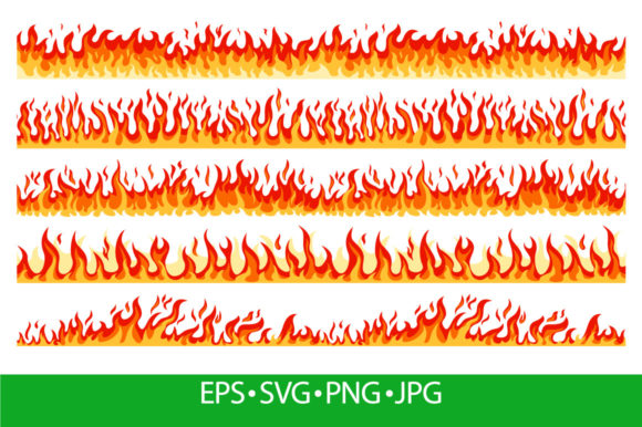 Download Cartoon Flame Seamless Borders - Flame Collection